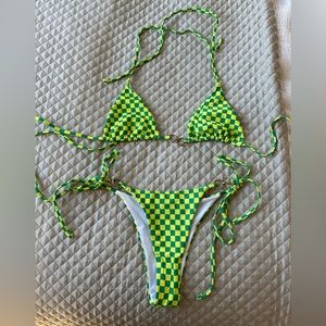 Green checker bikini